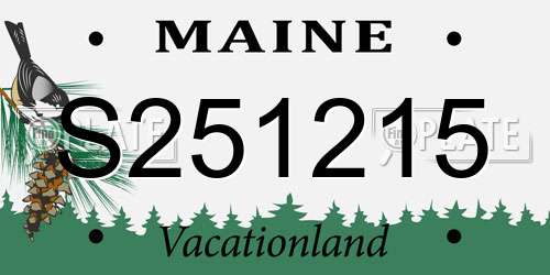 S251215 Maine License Plate