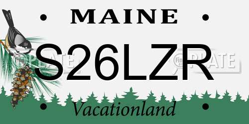 S26LZR Maine License Plate