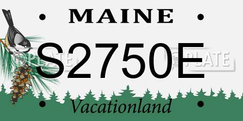 S2750E Maine License Plate