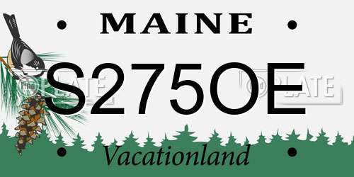 S275OE Maine License Plate