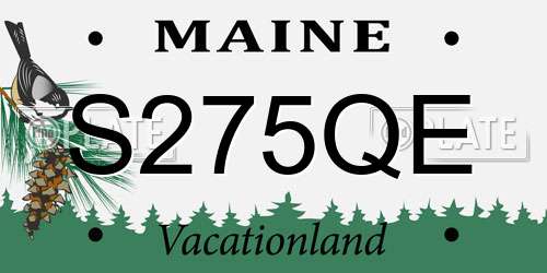 S275QE Maine License Plate
