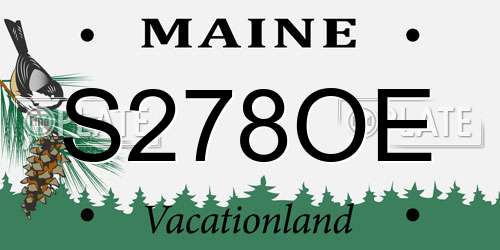 S278OE Maine License Plate