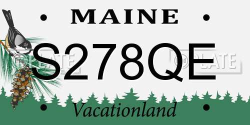 S278QE Maine License Plate