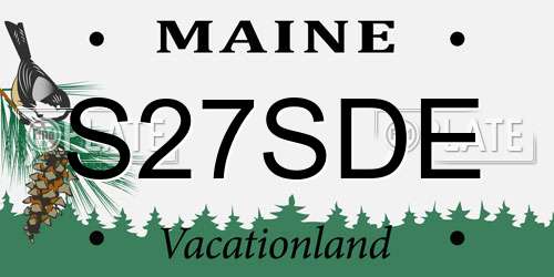 S27SDE Maine License Plate