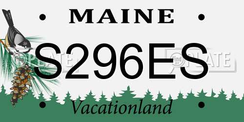 S296ES Maine License Plate