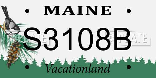 S3108B Maine License Plate