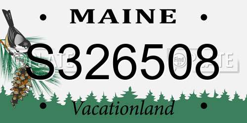 S326508 Maine License Plate