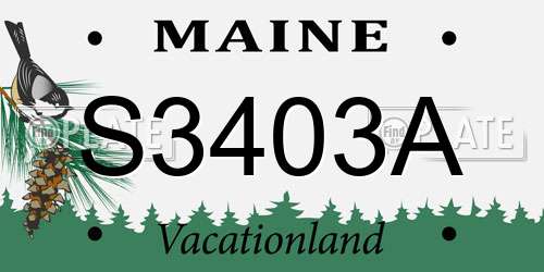 S3403A Maine License Plate