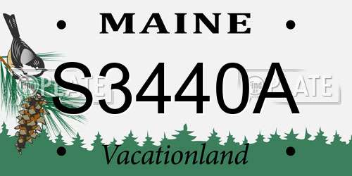 S3440A Maine License Plate