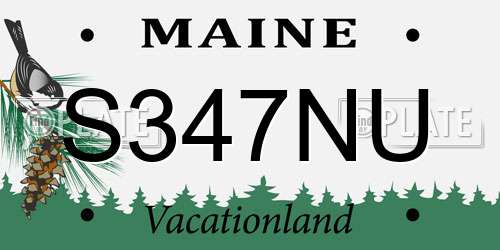 S347NU Maine License Plate