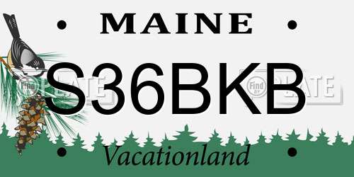S36BKB Maine License Plate