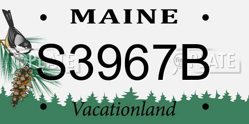 S3967B Maine License Plate