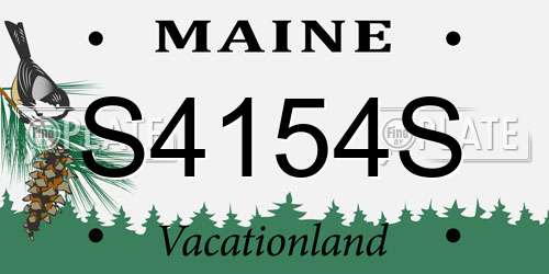 S4154S Maine License Plate
