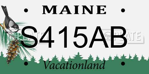 S415AB Maine License Plate