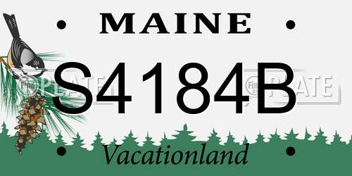 S4184B Maine License Plate