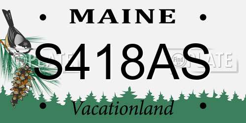S418AS Maine License Plate