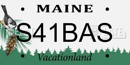 S41BAS Maine License Plate