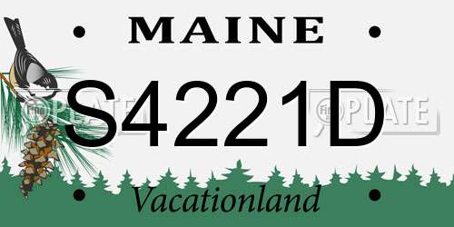 S4221D Maine License Plate