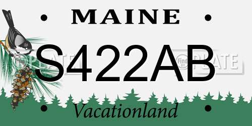 S422AB Maine License Plate
