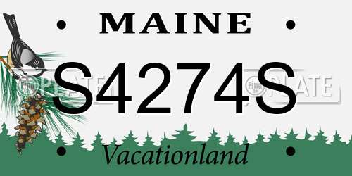 S4274S Maine License Plate