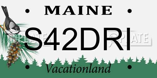 S42DRI Maine License Plate