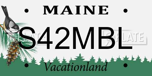 S42MBL Maine License Plate