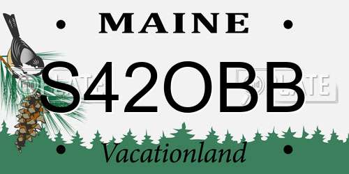 S42OBB Maine License Plate