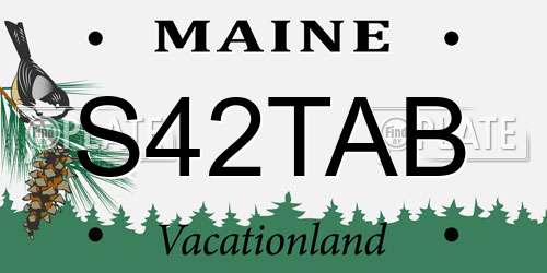 S42TAB Maine License Plate