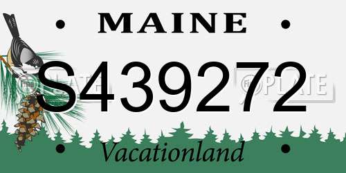 S439272 Maine License Plate