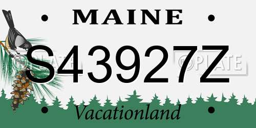 S43927Z Maine License Plate