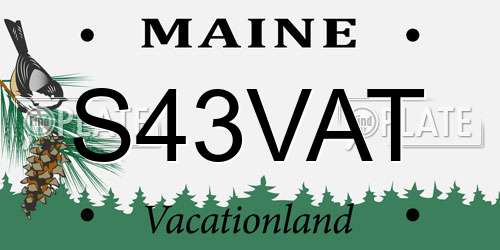 S43VAT Maine License Plate