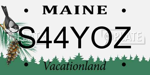 S44YOZ Maine License Plate