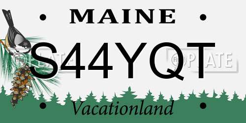 S44YQT Maine License Plate