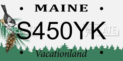 S450YK Maine License Plate