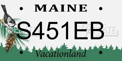 S451EB Maine License Plate