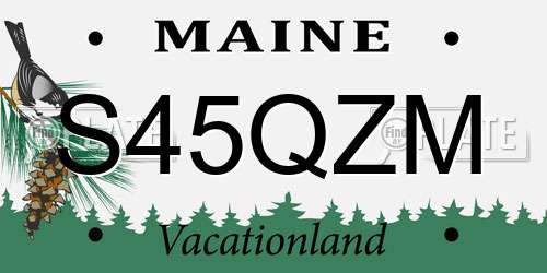 S45QZM Maine License Plate
