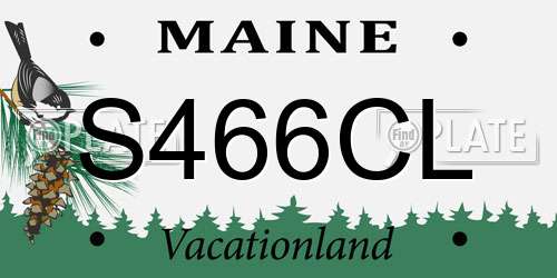 S466CL Maine License Plate