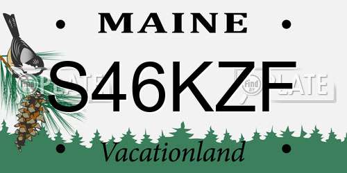 S46KZF Maine License Plate