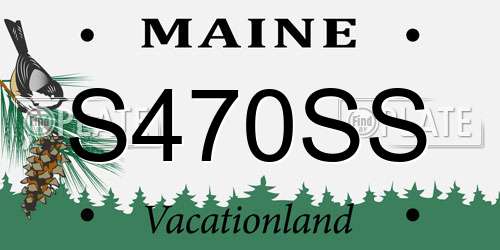 S470SS Maine License Plate
