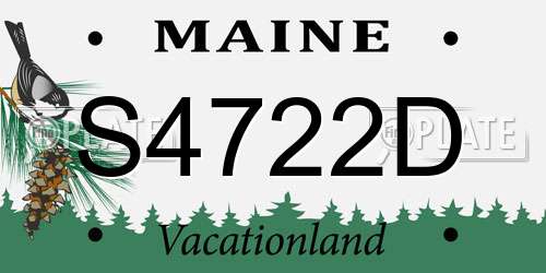 S4722D Maine License Plate