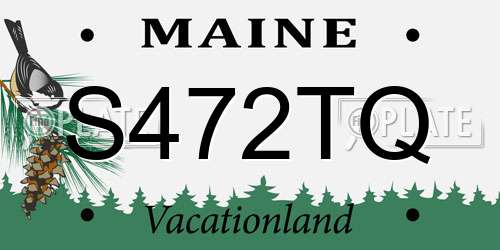 S472TQ Maine License Plate