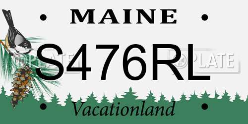 S476RL Maine License Plate