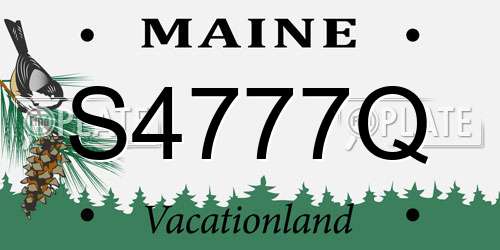 S4777Q Maine License Plate