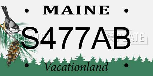 S477AB Maine License Plate