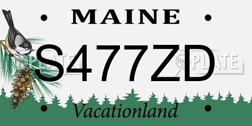 S477ZD Maine License Plate