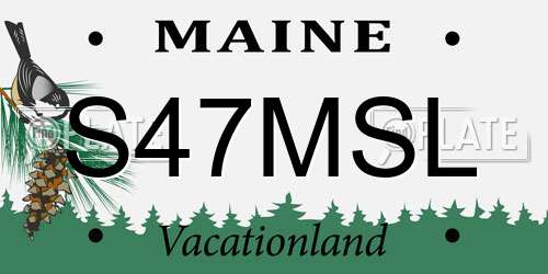 S47MSL Maine License Plate