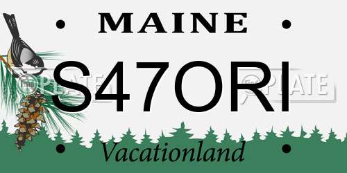 S47ORI Maine License Plate
