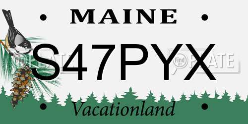 S47PYX Maine License Plate
