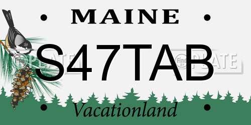 S47TAB Maine License Plate