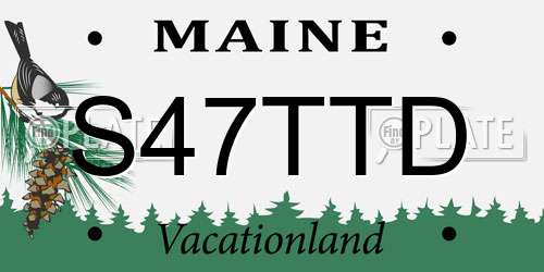S47TTD Maine License Plate